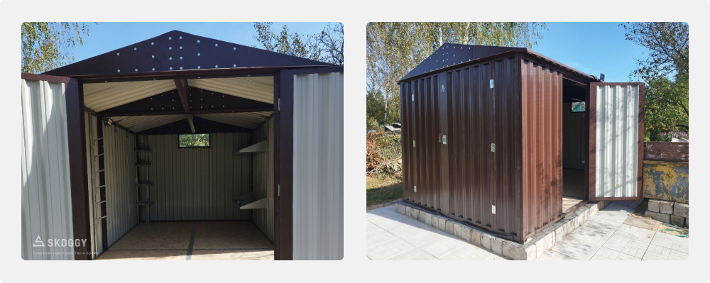 Гараж SKOGGY в шоколадно-коричневом цвете