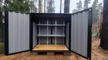 Дровница для хранения дров в черном цвете в дер. Лызлово, Одинцовский г.о, МО