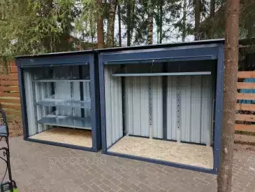 Два шкафа для садовой техники и инвентаря в графитовом цвете в дер. Капустино, Раменский р-н, МО