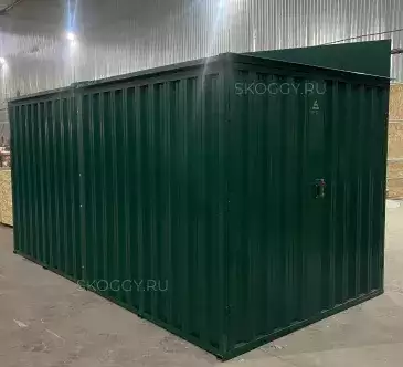 Хозблок для садовой техники и инвентаря в зеленом цвете в КП Щучье озеро, дер. Елькино, г.о. Кашира, МО