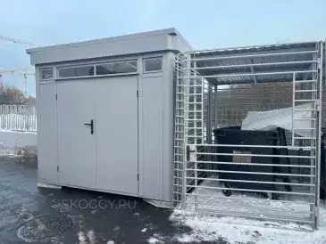 Хозблок для уборочного инвентаря и техники в светло-сером цвете на территорию организации в г. Москва, р-н Хорошево-Мневники